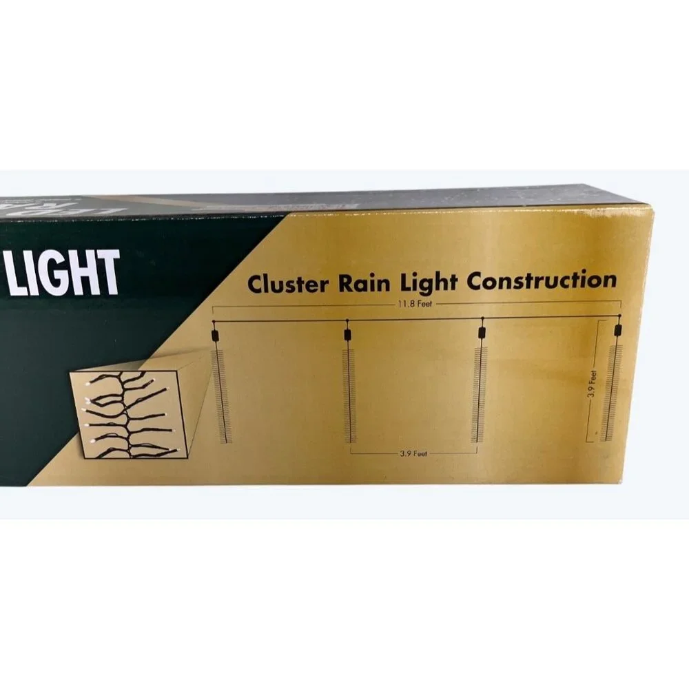 NIB Holiday Bright Lights 400 LED Cascading Cluster Rain Light Set